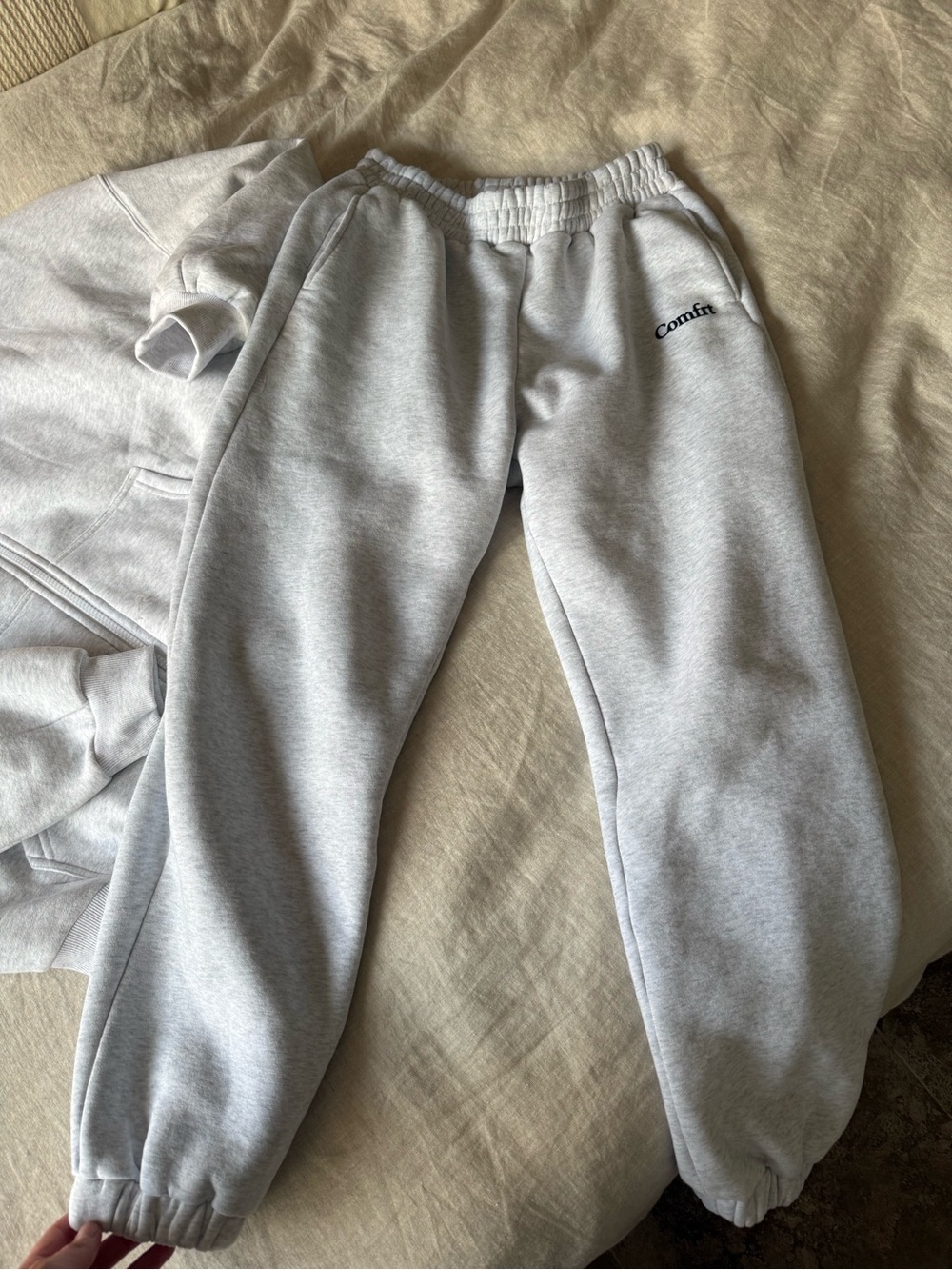 Comfort Zip Hoodie & Sweatpants Set in Light Gray - Picture 4 of 9